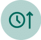 clock with arrow pointing up