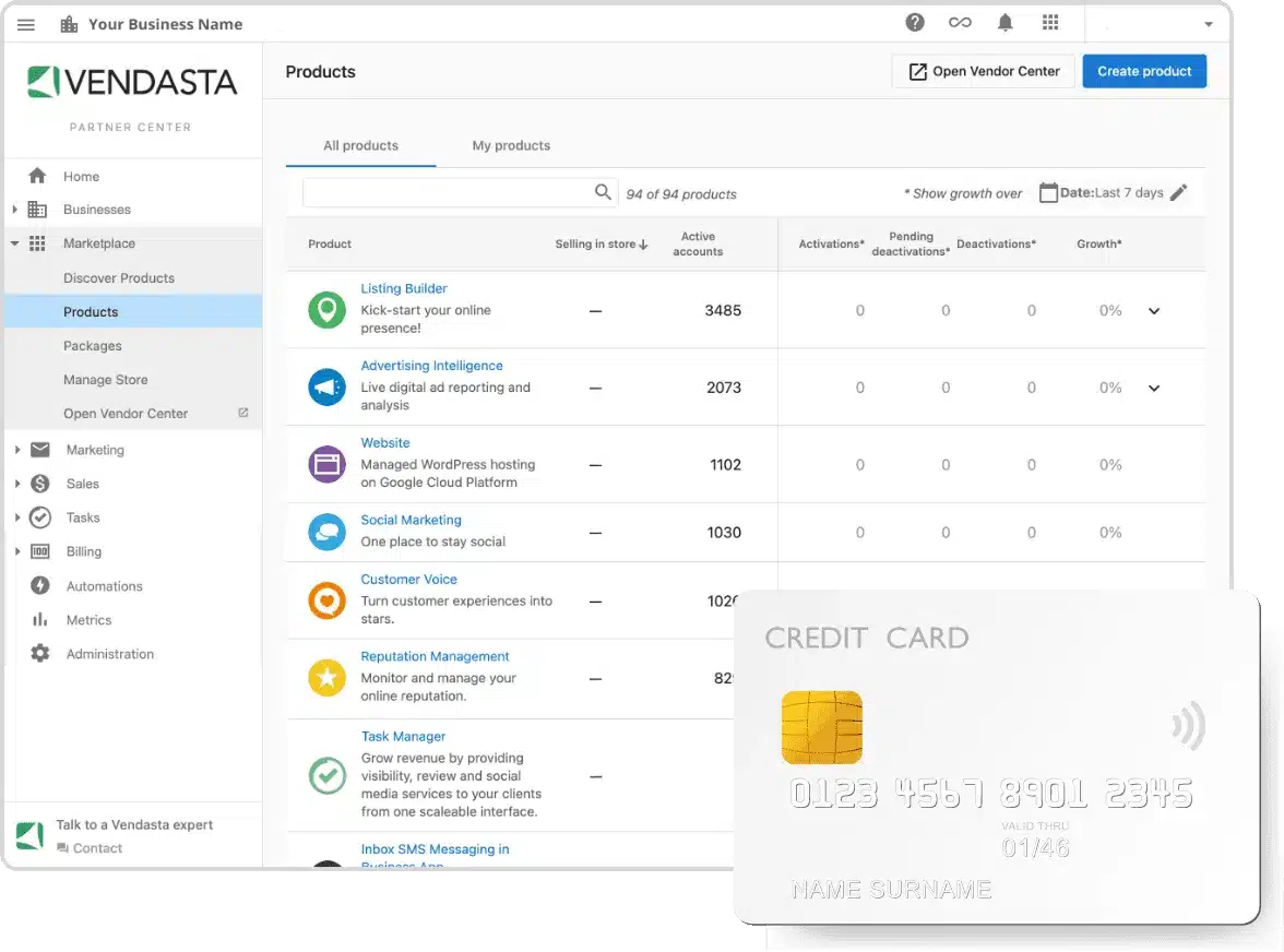 vendasta credit card